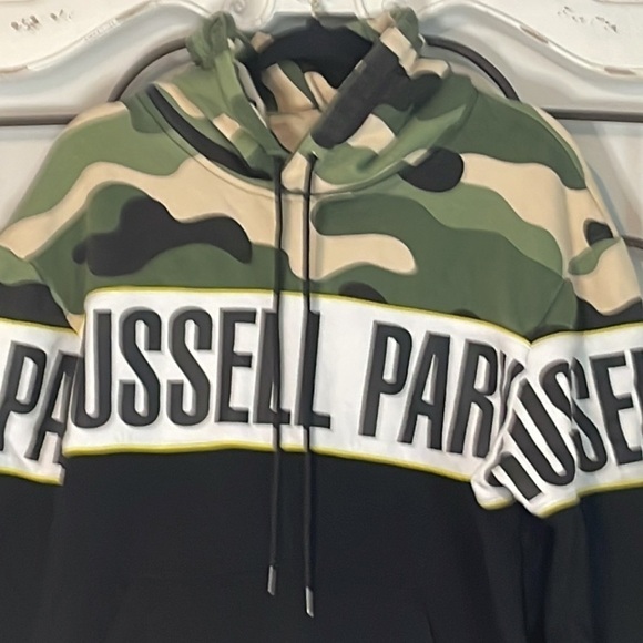 RUSSELL PARK CAMOUFLAGE SWEATSHIRT BLACK/GREEN/TAN SIZE EXTRA LARGE - Picture 3 of 11